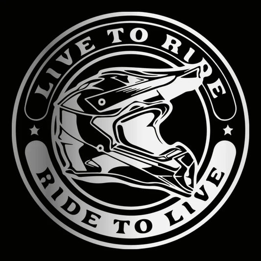 “Live to Ride, Ride to Live” Helmet Sticker 