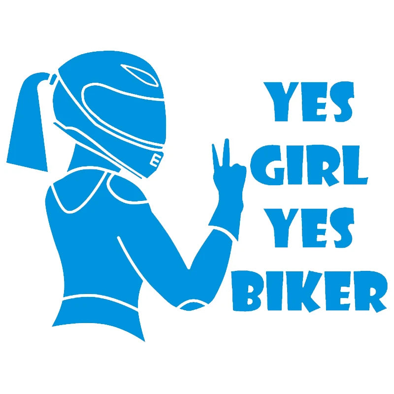 Yes Girl Yes Biker Sticker