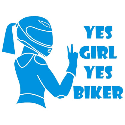 Yes Girl Yes Biker Sticker