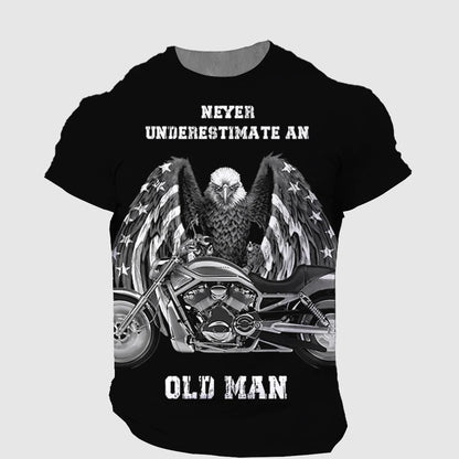 “Never Underestimate an Old Man” Motorcycle T-Shirt 