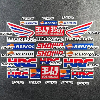 Colección de calcomanías de carreras premium