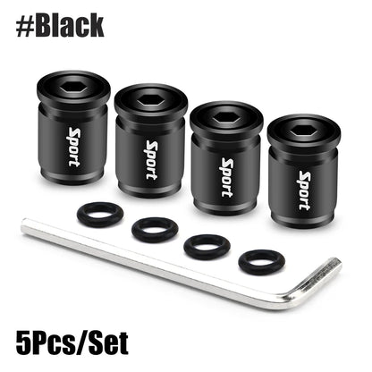 4 Pcs Sport Metallic Valve Caps 