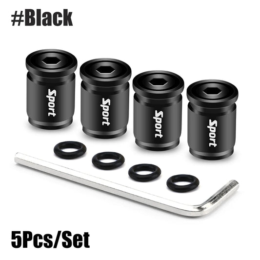 4 Pcs Sport Metallic Valve Caps 