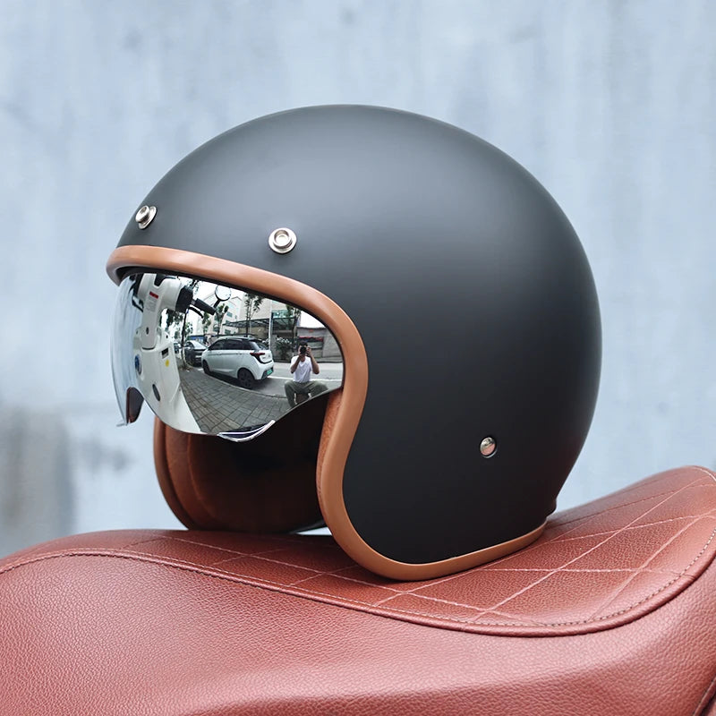 Retro Open Face Motorcycle Helmet 
