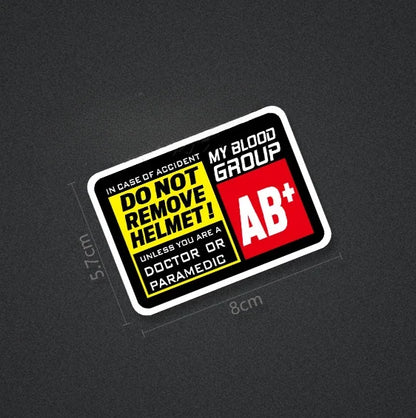 Blood Type Race Helmet Sticker