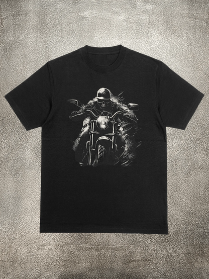 Skull Motorcyclist Cotton Shirt 
