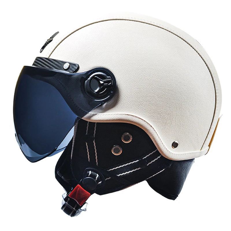 Retro Motorcycle Helmets with Bubble Lens 