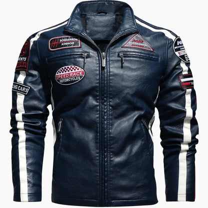 Men’s Motorcycle Racing PU Leather Jacket 