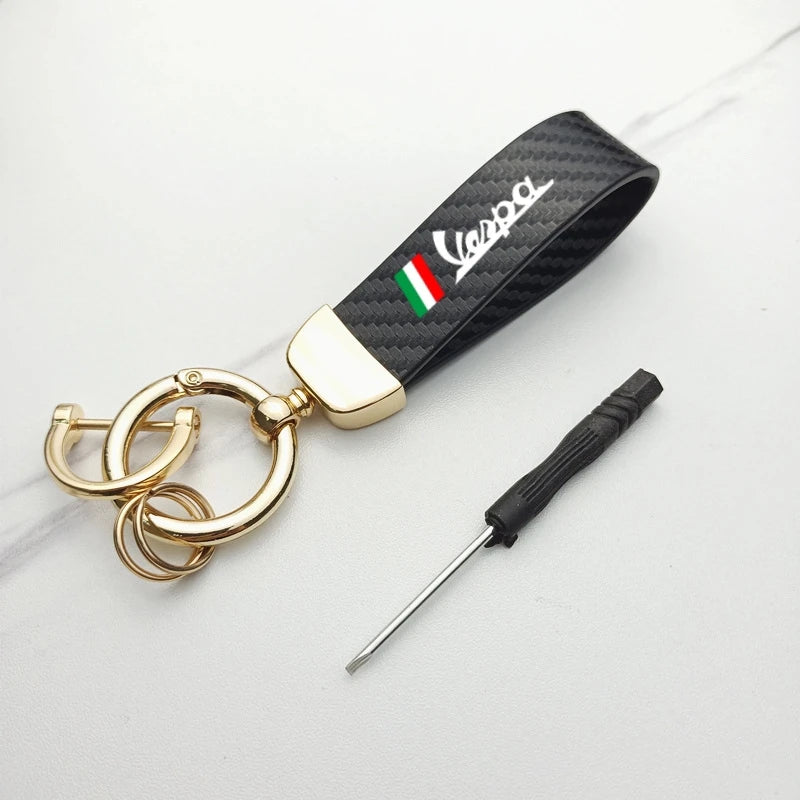 Vespa Leather Keychain