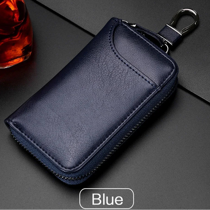 Leather Zipper Key Case 