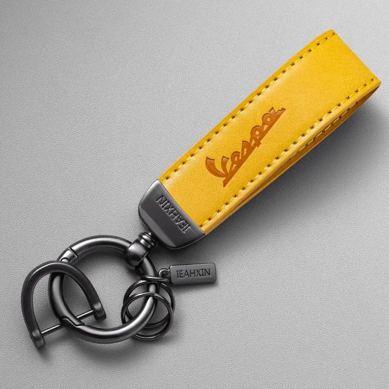 Vespa Scooter Leather Keychain 