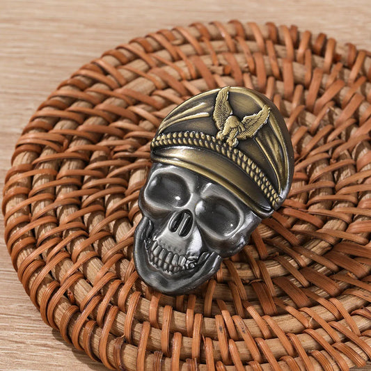 Motorcycle Club Skull Pin Brooch 