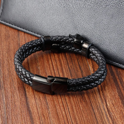 Bracciale di cranio in pelle per motociclisti 