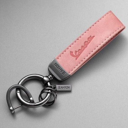 Vespa Scooter Leather Keychain 