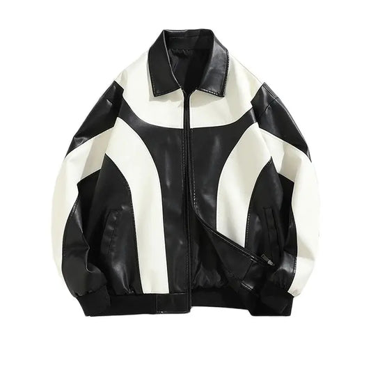 Men’s Faux Leather Padded Windbreaker 