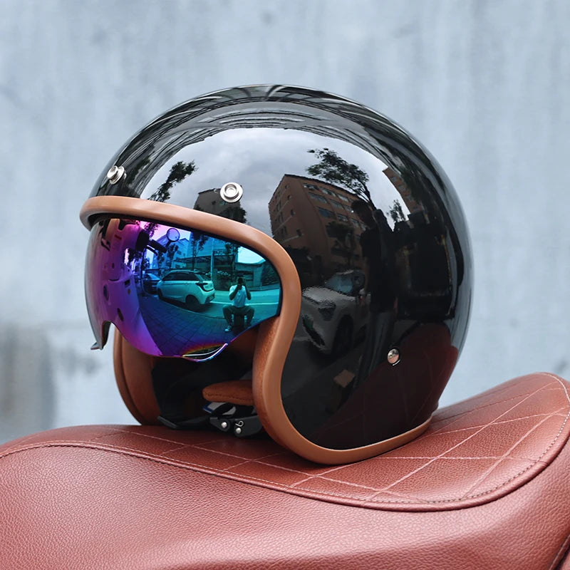 Retro Open Face Motorcycle Helmet 