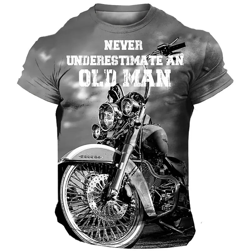 “Never Underestimate an Old Man” Motorcycle T-Shirt 