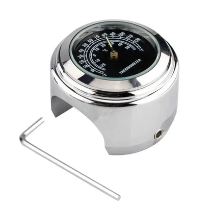 Motorcycle Handlebar Clock & Thermometer 