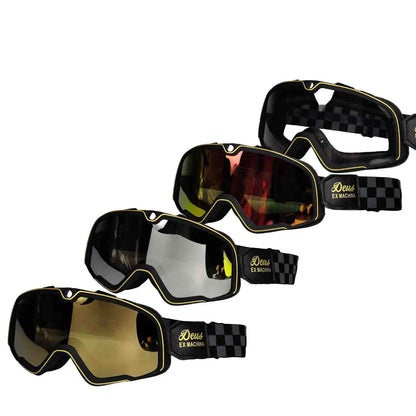 Protective Leather Goggles for Motorcyclists 
