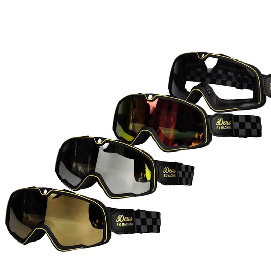 Protective Leather Goggles for Motorcyclists 