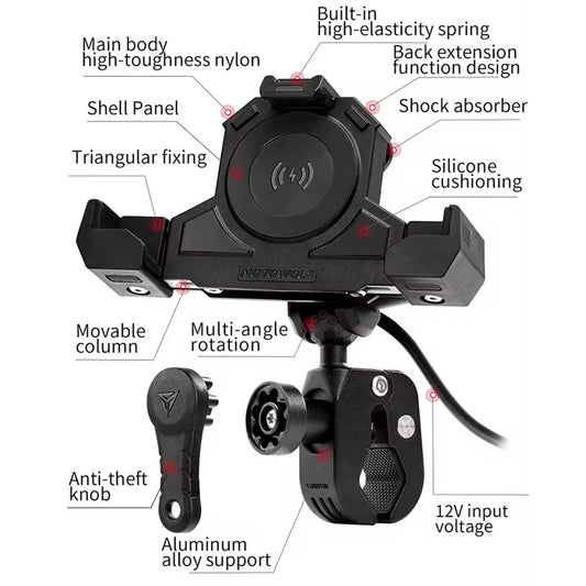 Motorcycle Shock Absorbing Mobile Phone Holder 
