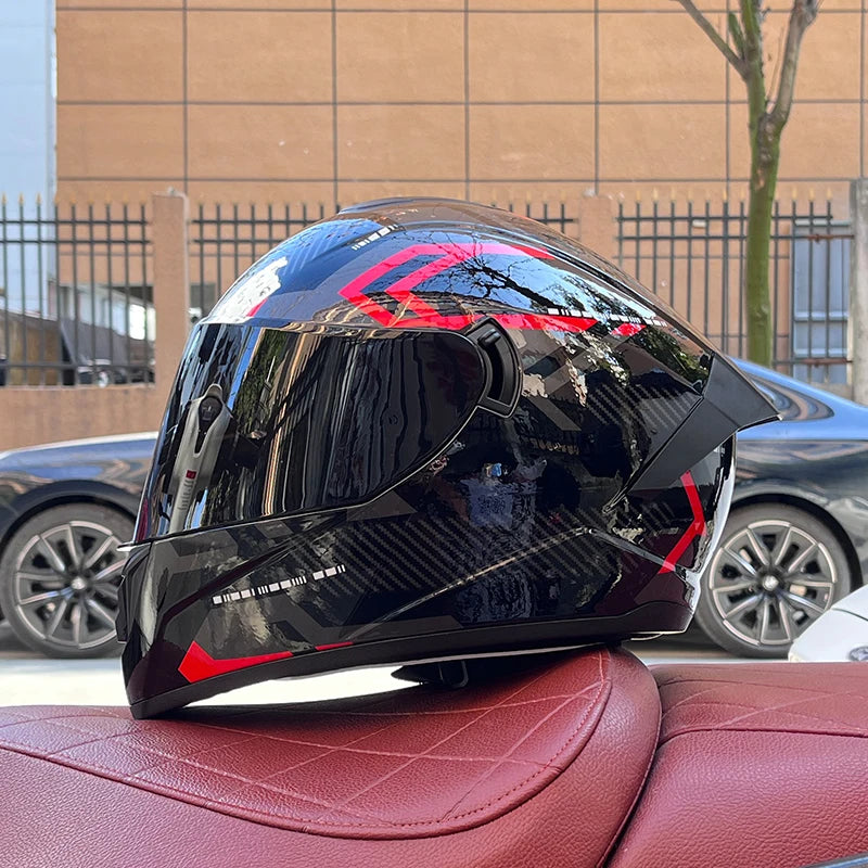 Full Face Motorcycle Helmet with Dual Lens 