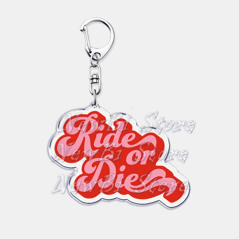 Ride or Die Letters Keyring