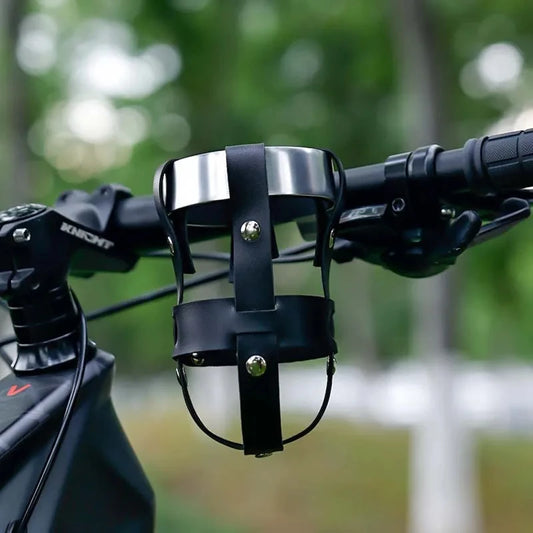 Leather Motorcycle Bottle Holder 