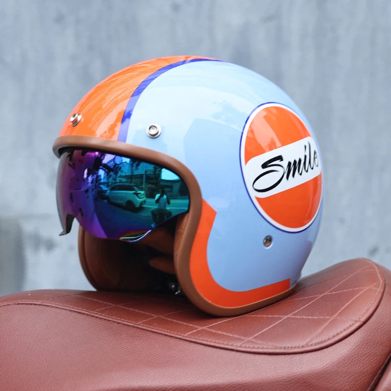 Retro Open Face Motorcycle Helmet 