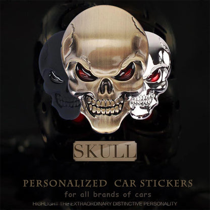3D Metal Skull Sticker – Decorative Personality Badge for Car & Motorcycle