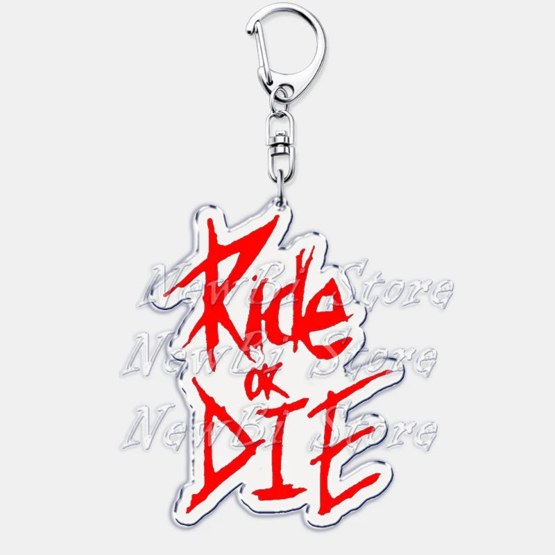 Ride or Die Letters Keyring