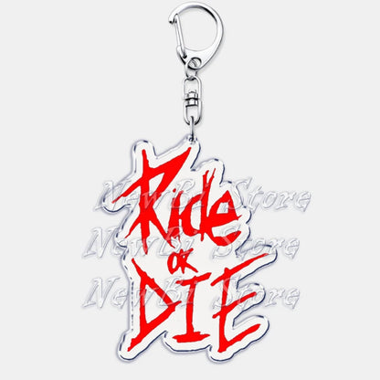 Ride or Die Letters Keyring