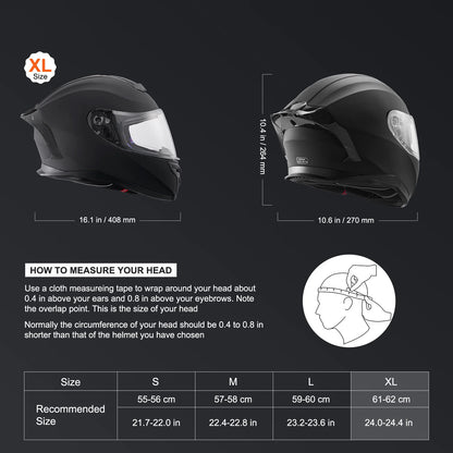 Full Face Smart Helmet with Bluetooth 