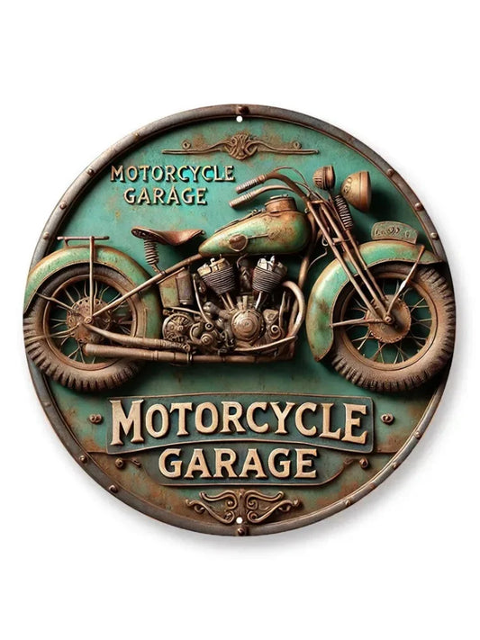 Vintage Motorcycle Garage Metallschild 