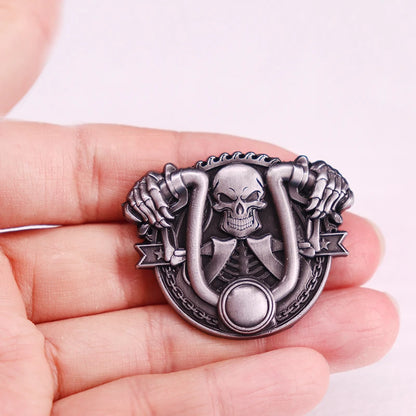 Biker Skull Motorcycle Pin 