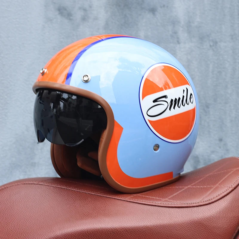 Retro Open Face Motorcycle Helmet 