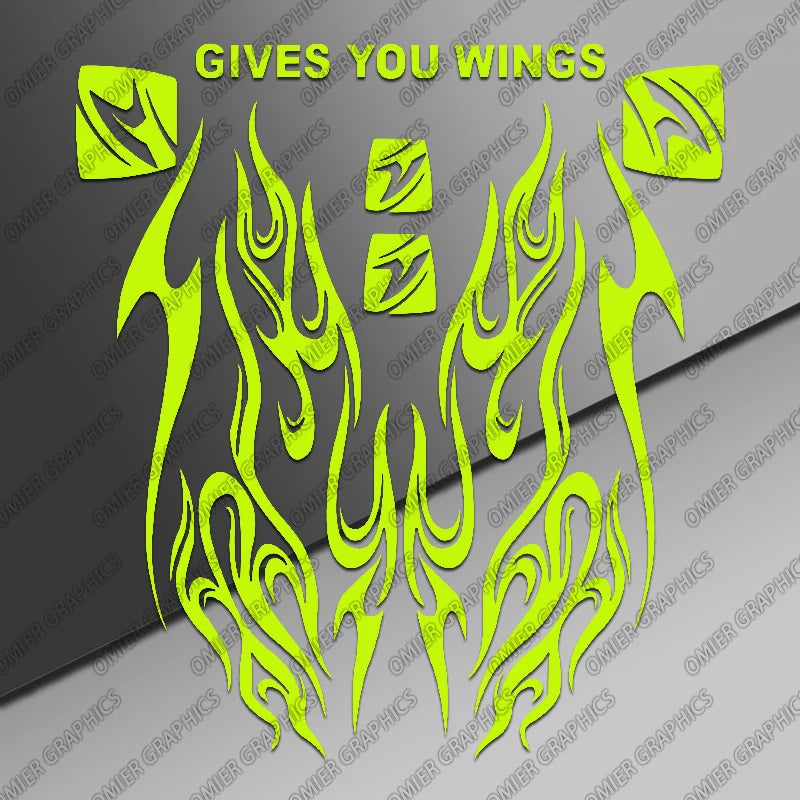 Motorcycle Helmet Flame Decal 