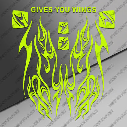 Motorcycle Helmet Flame Decal 