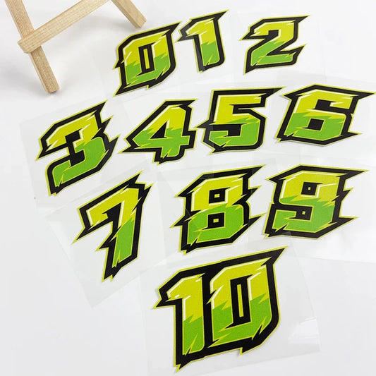 1PC Number Motorcycle Stickers 