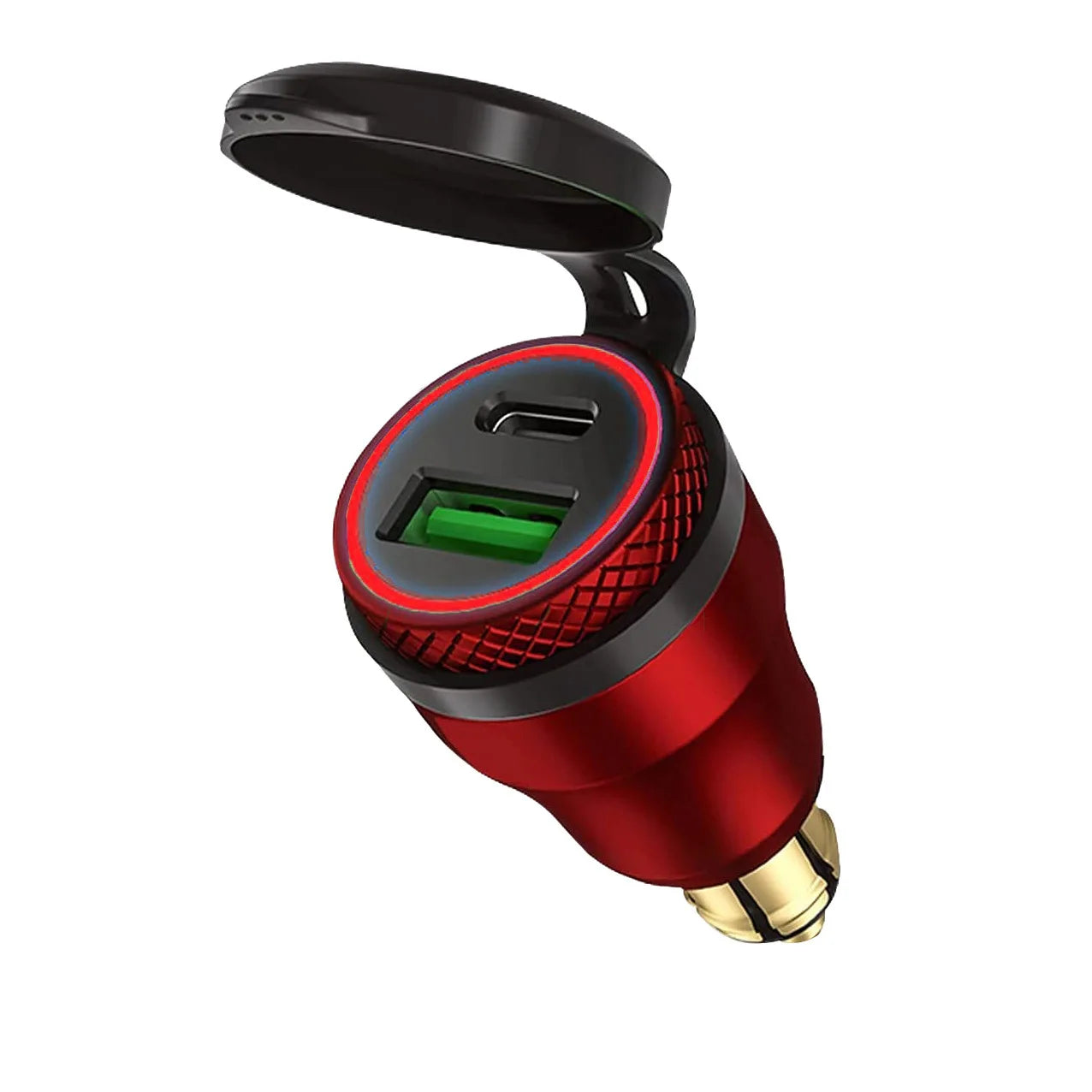ที่ชาร์จมอเตอร์ไซค์ 30W QC3.0 + USB-C PD – อะแดปเตอร์ปลั๊ก Hella DIN กันน้ำสำหรับ BMW, Ducati และ Triumph