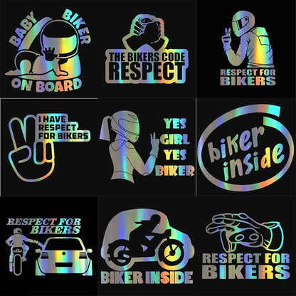 Pack d’autocollants holographiques de motard