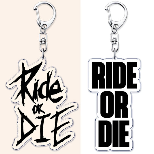 Ride or Die Letters Keyring