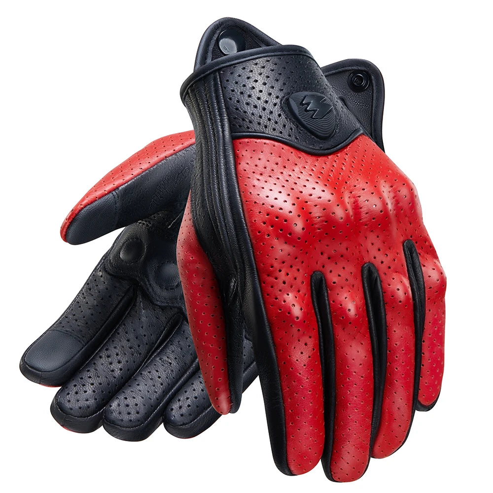 Retro Leather Motorcycle Gloves 