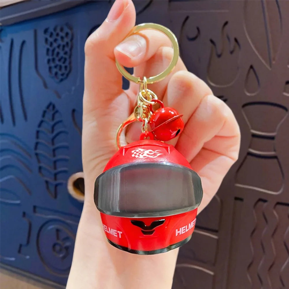 Light-Up Helmet Keychain – Mini LED Night Light Pendant for Riders