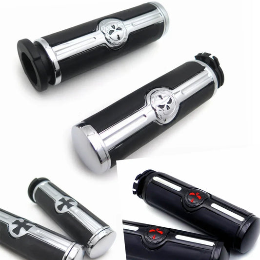 Motorcycle Chrome Cross Handlebar Grips 