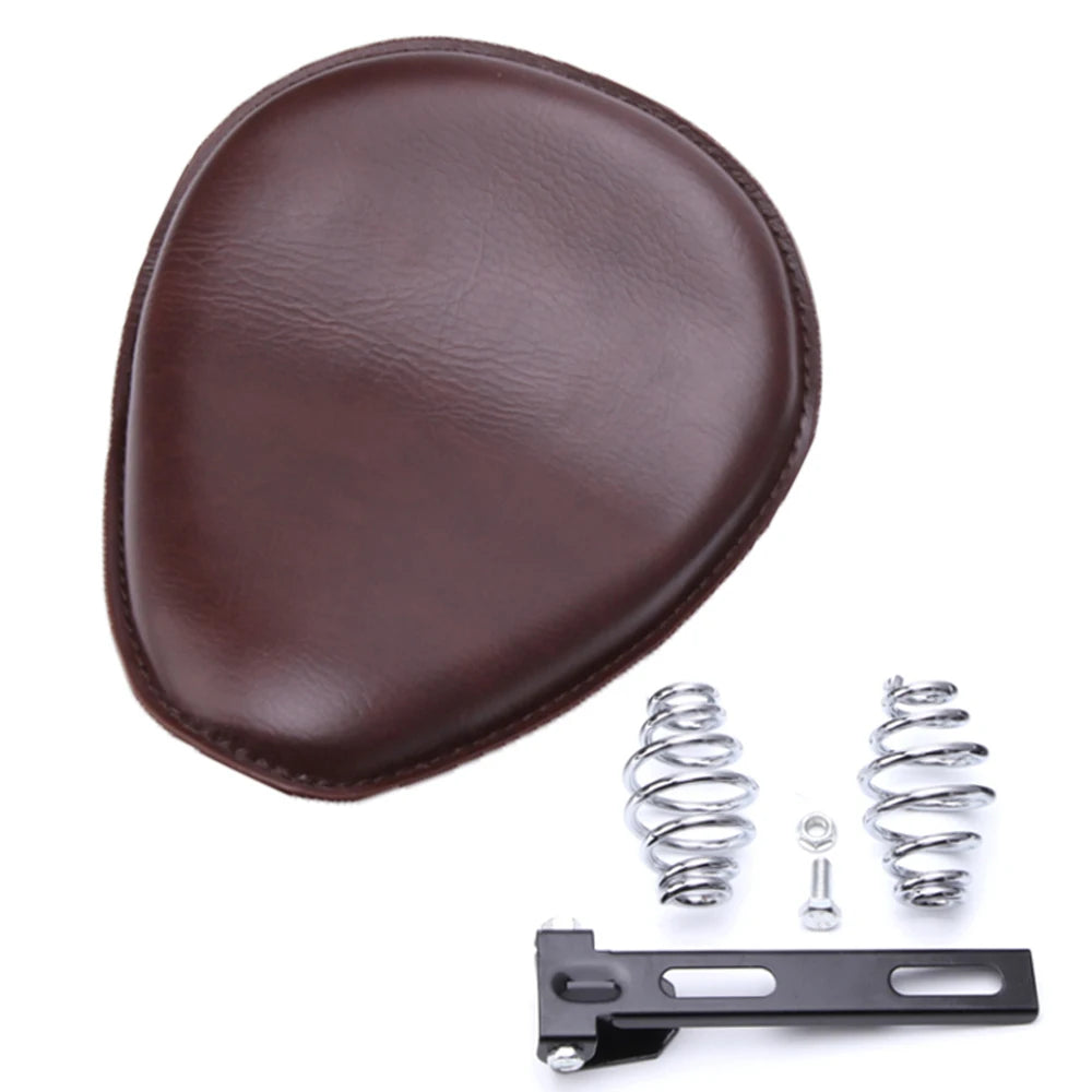 Motorcycle Leather Saddle Seat Retro 