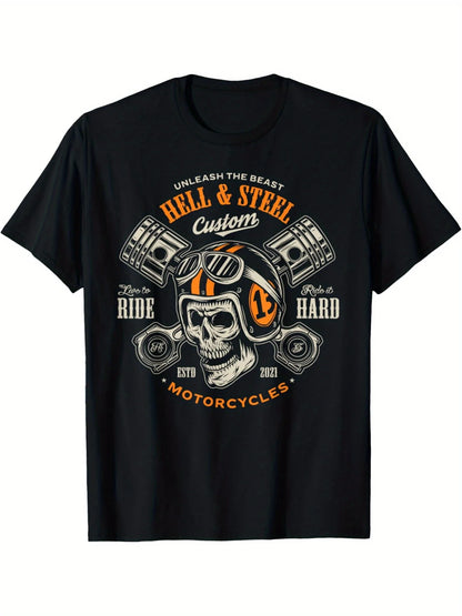 Hell & Steel Custom Motorcycle T-Shirt 