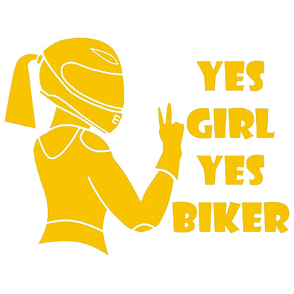Yes Girl Yes Biker Sticker