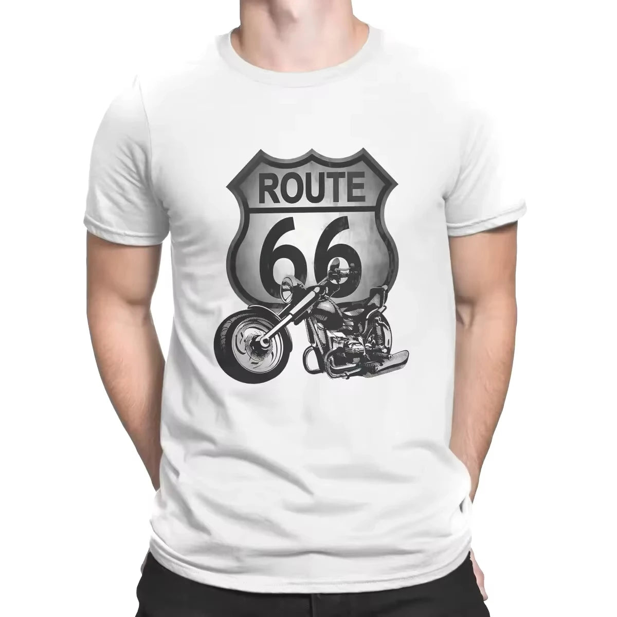 الولايات المتحدة الطريق 66 تي شيرت دراجة نارية 