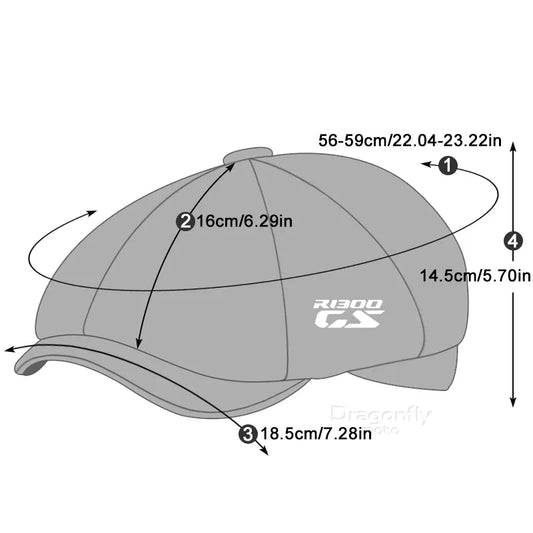 Casquette gavroche rétro — Casquette octogonale pour motards en polyester respirant